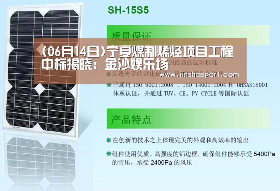 (06月14日)宁夏煤制烯烃项目工程中标揭晓:金沙娱乐场(图3) 金沙娱乐场